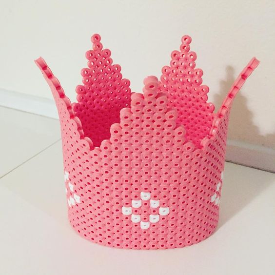Couronnes 3d galettes roi reine perles a repasser hama