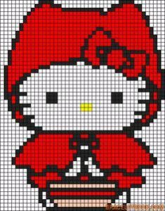 Hello kitty perles a repasser hama petit chaperon rouge