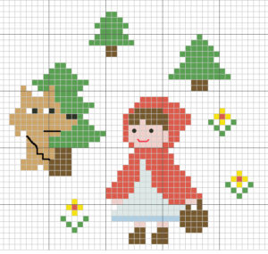 Petit chaperon rouge perles a repasser hama foret