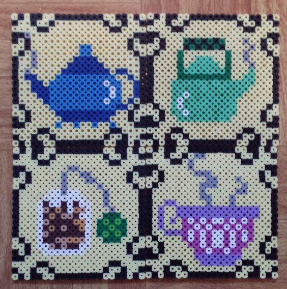 Plaque theiere perles a repasser hama kandipattern