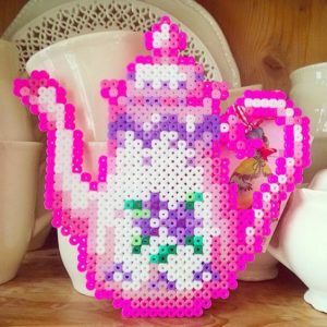 Theiere perles a repasser hama dinette rose