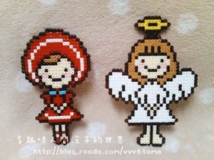 Anges grille gratuite perles a repasser hama noel mignon 2