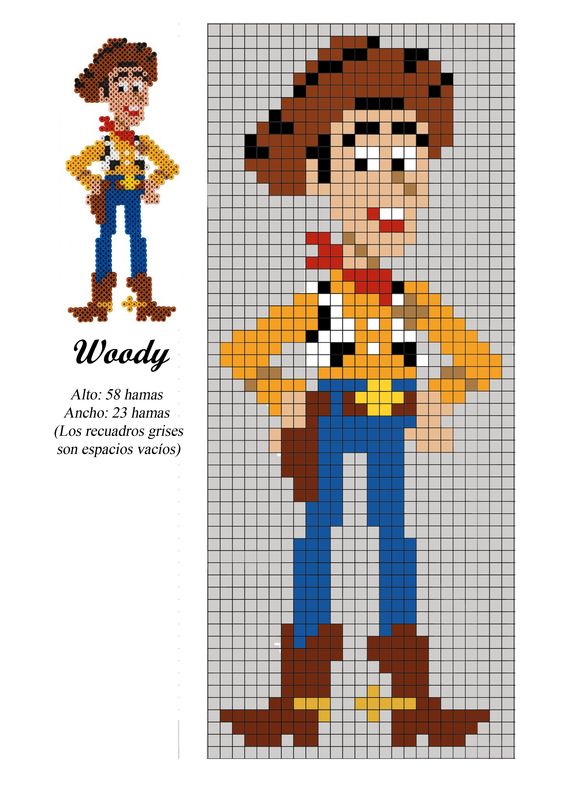 Woody toy story perles a repasser hama anime