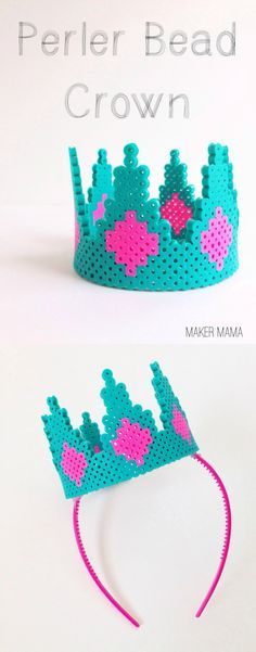 Perler beads crown hama