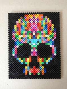 Tete de mort skull perles a repasser hama arc en ciel 2