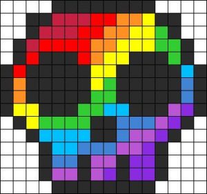Tete de mort skull perles a repasser hama arc en ciel