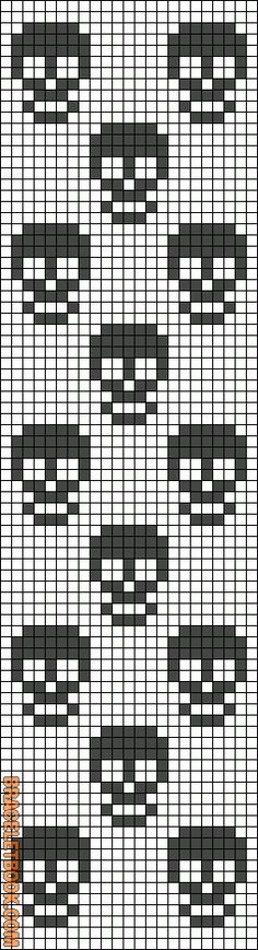 Tete de mort skull perles a repasser hama noir