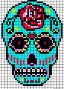 Mexican skull perler beads hama