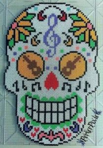Mexican skull perler beads hama music