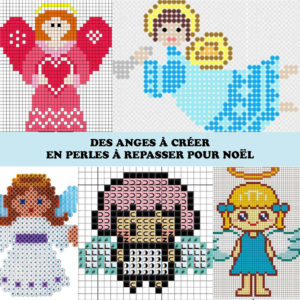 Des petits anges en perles Hama à suspendre au sapin de Noël
