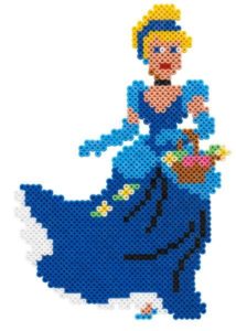Cendrillon portrait bouquet fleurs perles a repasser hama