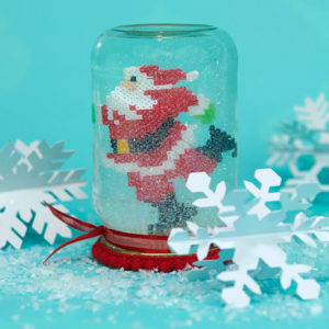 Perler skating santa snowglobe