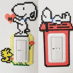 170219 snoopy cadre interrupteur perles a repasser hama