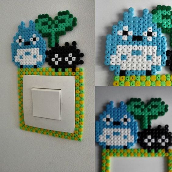 170219 totoro cadre interrupteur perles a repasser hama