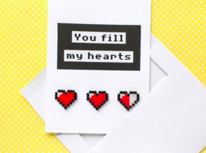 Cartes a message saint valentin perles a repasser hama