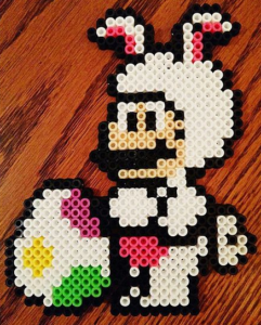 Mario bros paques lapin oeufs perles a repasser hama
