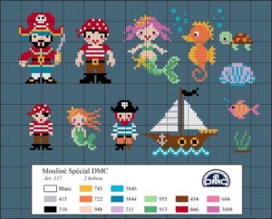 Pirates perles à repasser hama sirène par DMC
