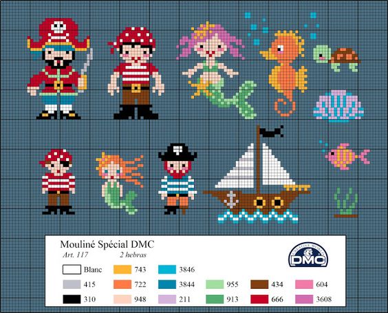 Pirates perles à repasser hama sirène par DMC