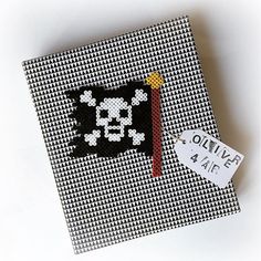 Invitation anniversaire pirates perles a repasser hama