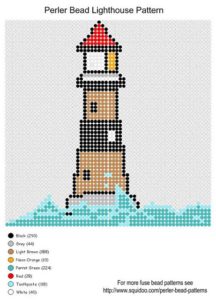Des phares marins en perles Hama