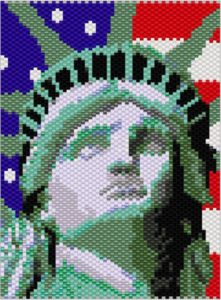 Une statue de la liberté en perles Hama