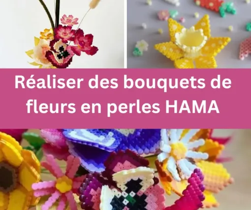 Créer des bouquets de fleurs avec les perles à repasser Hama