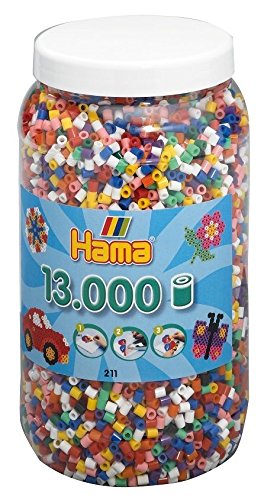 Perles à repasser Hama Midi — baril de 13 000 perles multicolores (réf. 211-00)