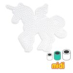 Plaque licorne pour perles à repasser Hama Midi — 15 × 19 cm, 519 picots