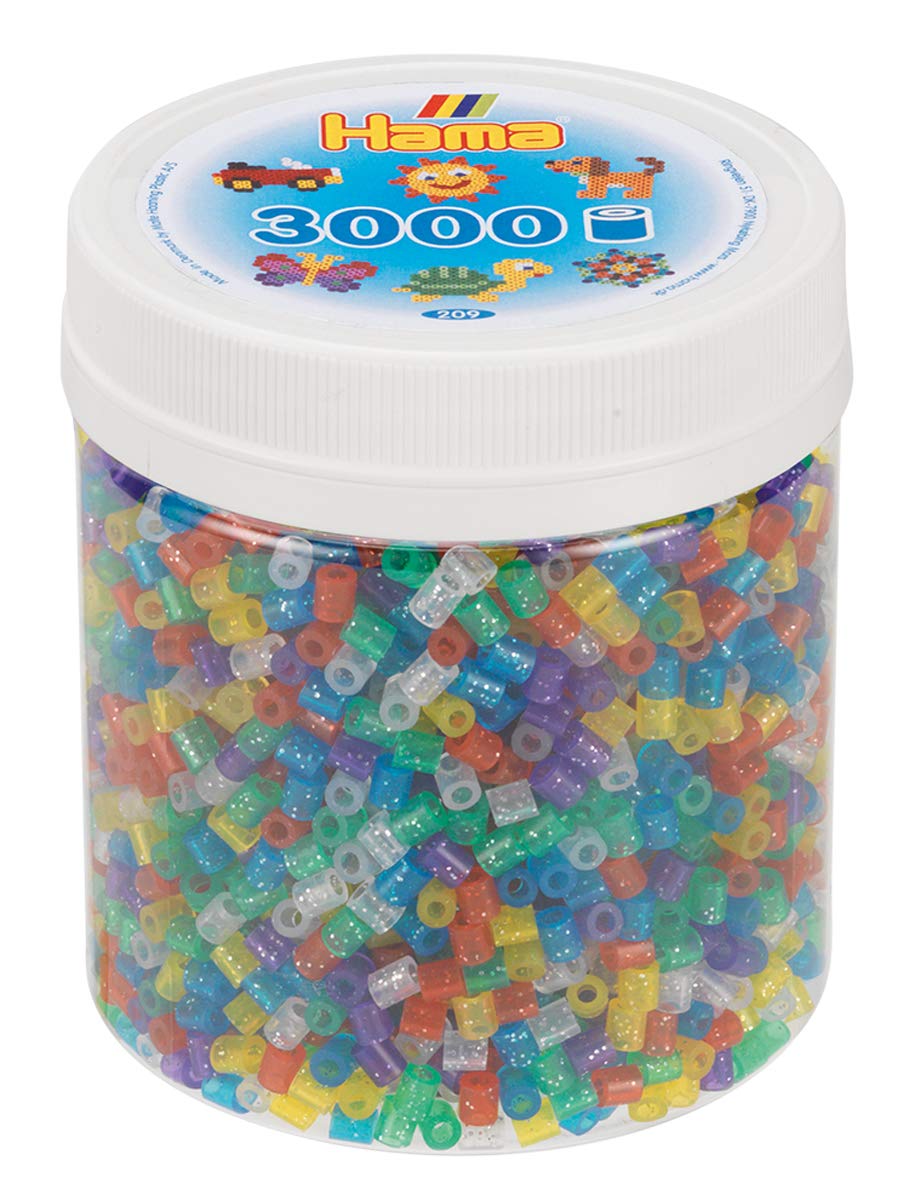 Perles à repasser Hama Midi — 3000 perles pailletées, mix 6 couleurs (réf. 209-54)