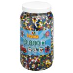 Perles à repasser Hama Midi — Pot d'environ 13 000 perles, 6 couleurs de base (réf. 211-66)