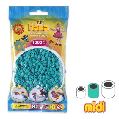 Perles à repasser Hama Midi — Sachet de 1 000 perles Bleu azur (réf. 207-49)