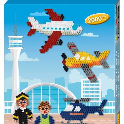 Perles à repasser Hama Midi — Coffret aéroport 2 000 perles + plaque (3445H)