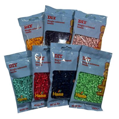 Perles à repasser Hama Midi — 7 000 perles, 7 couleurs tendance (9411)