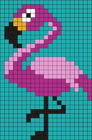 Flamant rose en perles Hama