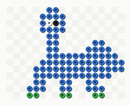 Homemade grid: the blue long neck, square by square