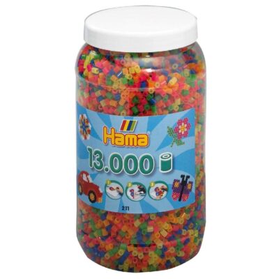Perles à repasser Hama Midi (Ø 5 mm) — 13 000 perles fluorescentes (211-51)