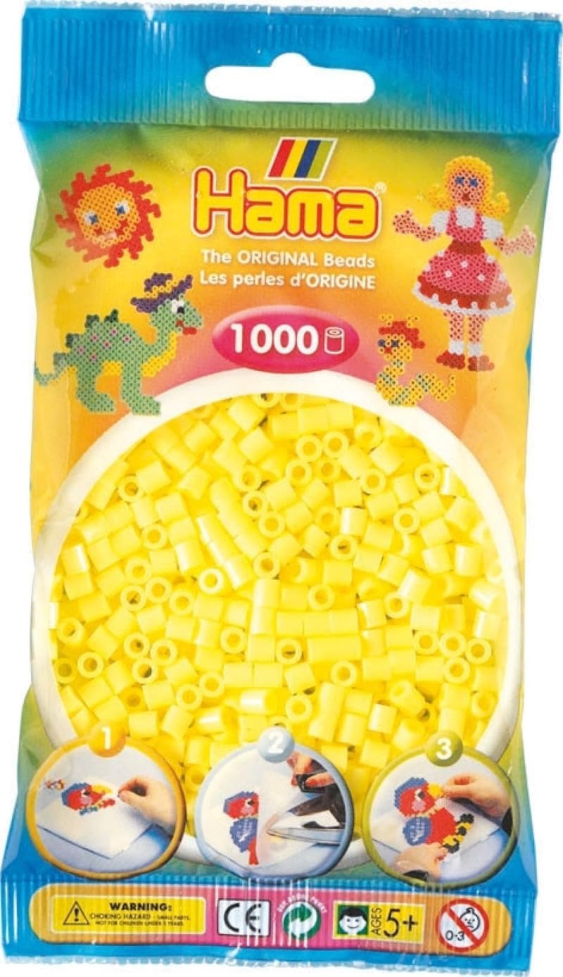 Perles à repasser Hama Midi — Jaune pastel, sachet de 1000 perles