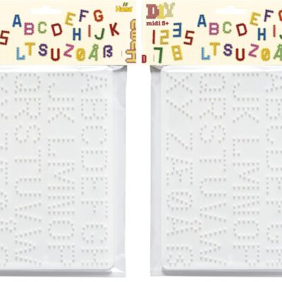 Plaques à repasser Hama Midi — Lot lettres & chiffres, 2 plaques (réf. 4455)
