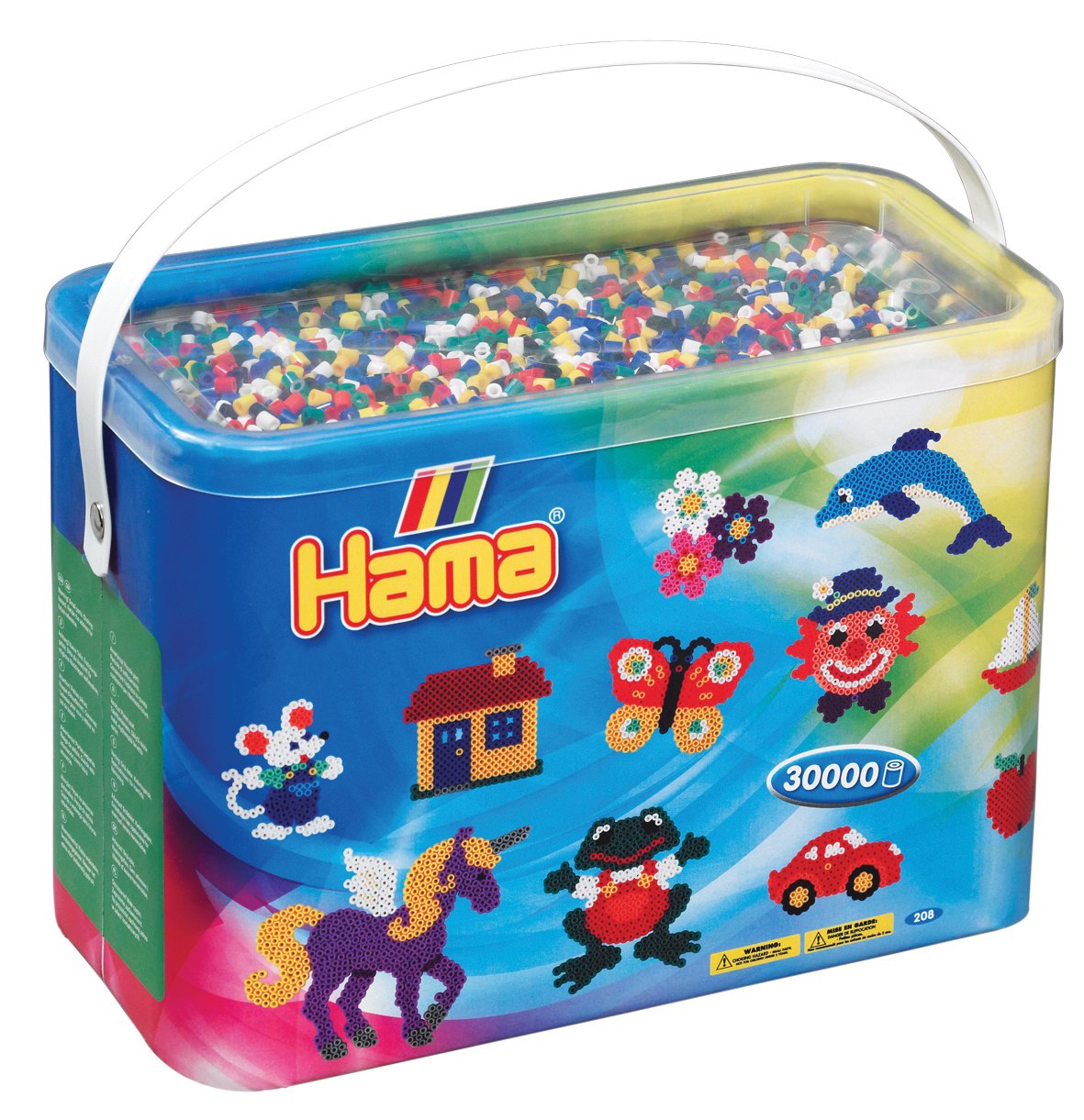 Perles à repasser Hama Midi — Baril de 30 000 perles assorties (208-66)