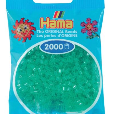 Perles à repasser Hama Mini (Ø 2,5 mm) — 2000 perles vert transparent (50115)