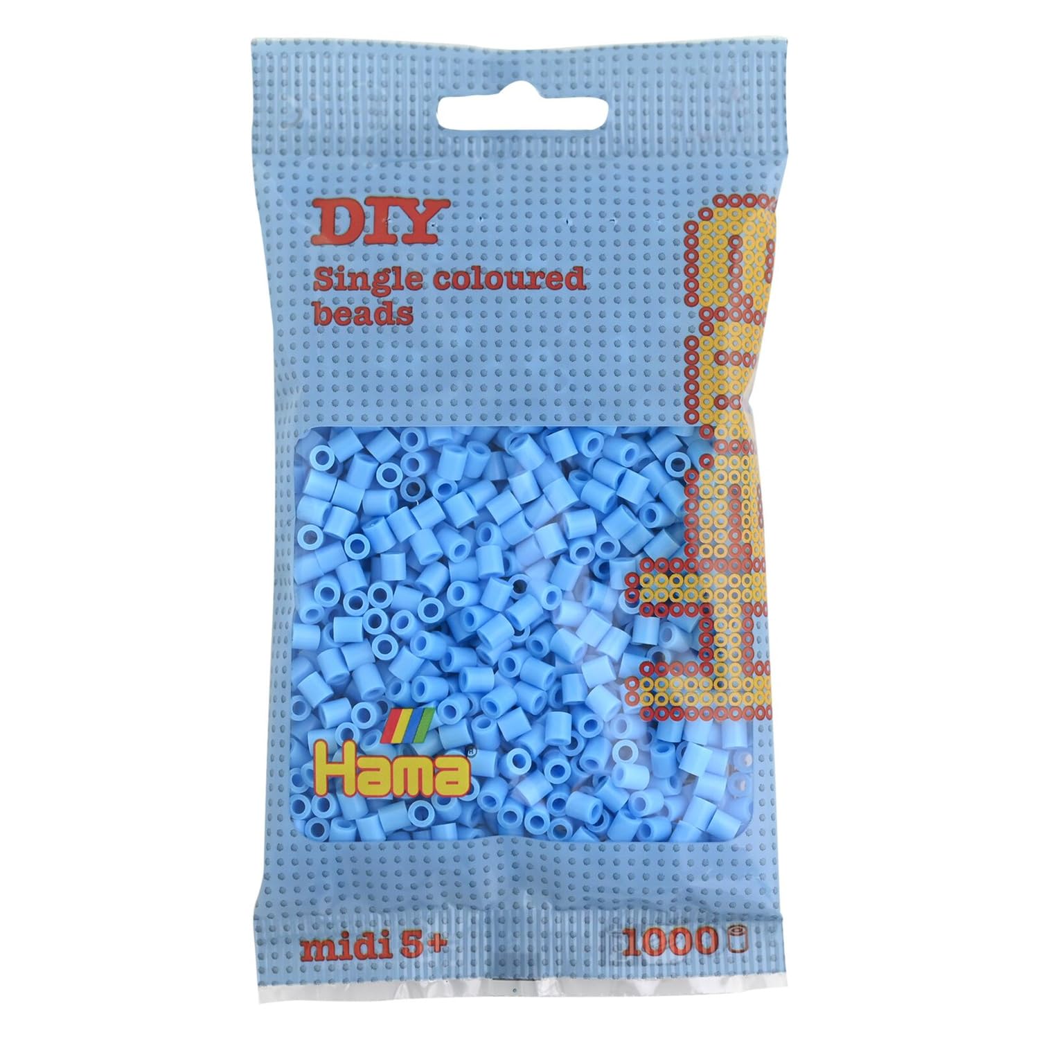 Perles à repasser Hama Midi — Bleu pastel, sachet de 1000 perles