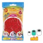 Perles à repasser Hama Midi (Ø 5 mm) — Sachet de 1 000 perles, coloris Rouge (n°05)