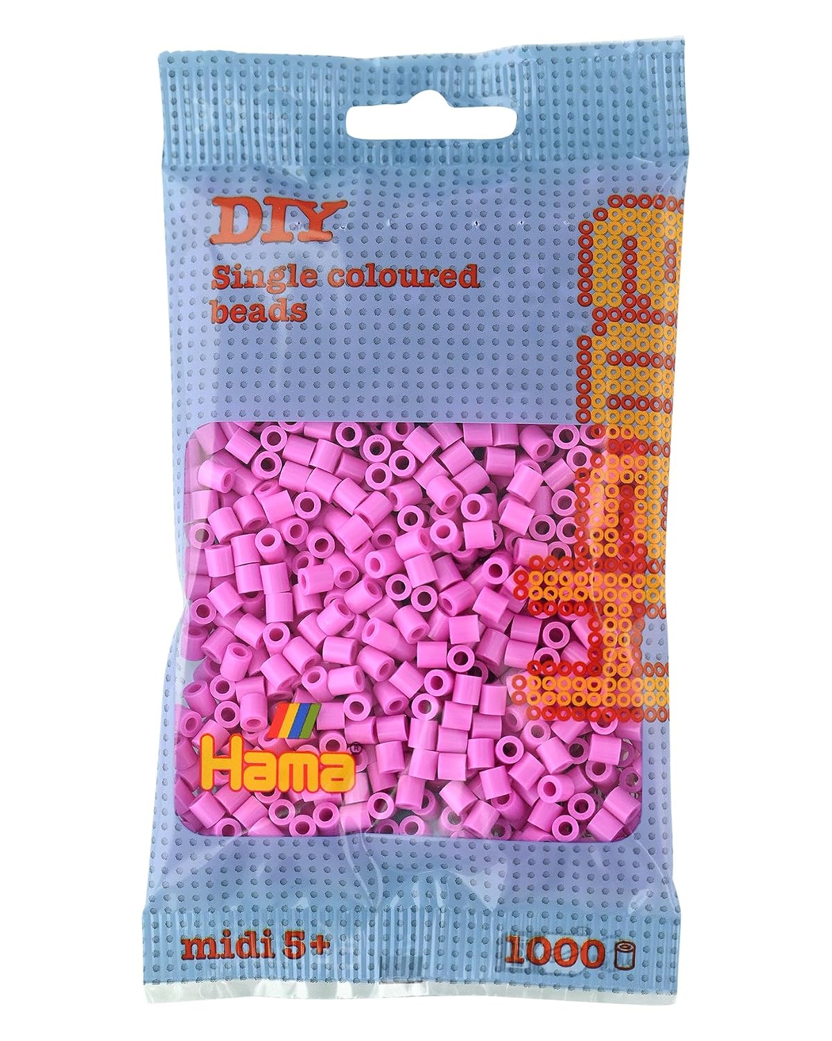 Sachet de perles à repasser Hama Midi rose pastel (environ 1000 perles)