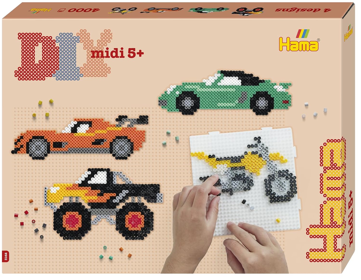 Perles à repasser Hama Midi — Coffret cadeau Véhicules, environ 4000 perles