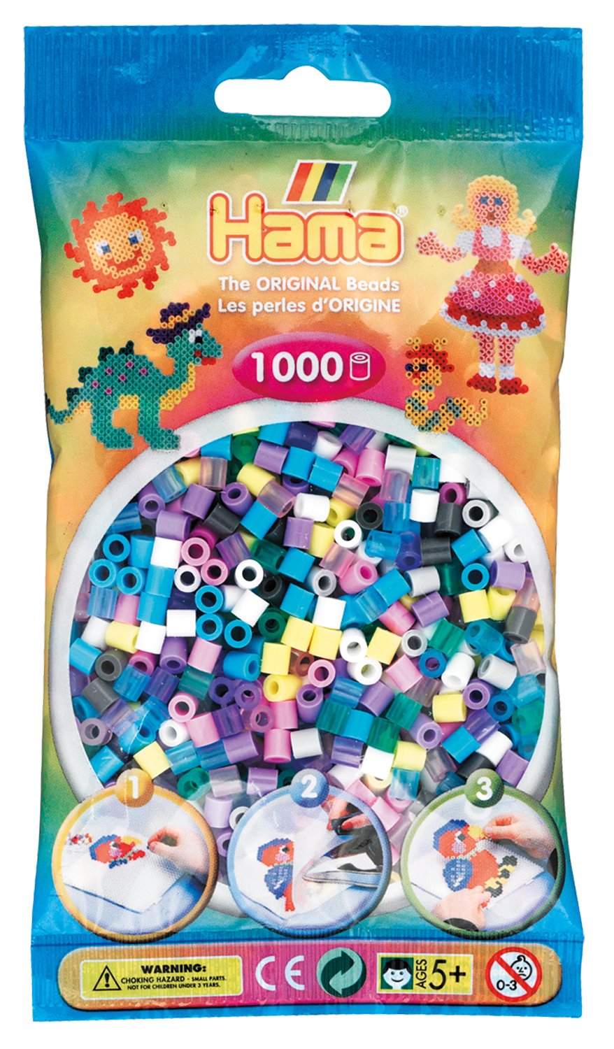 Perles à repasser Hama Midi (Ø 5 mm) — 1000 perles, 11 couleurs (Hama 207-69)