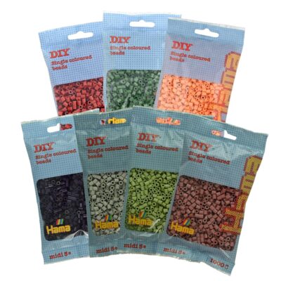 Perles à repasser Hama Midi — sachet de 7 000 perles, 7 couleurs tendance (réf. 9410)