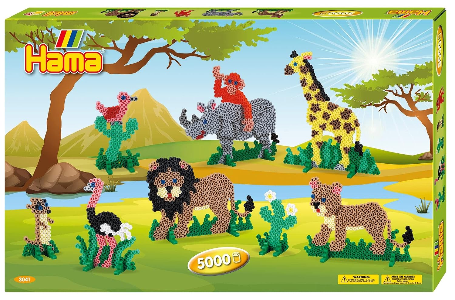 Perles à repasser Hama Midi — Coffret géant Safari, environ 5000 perles (réf. 3041)