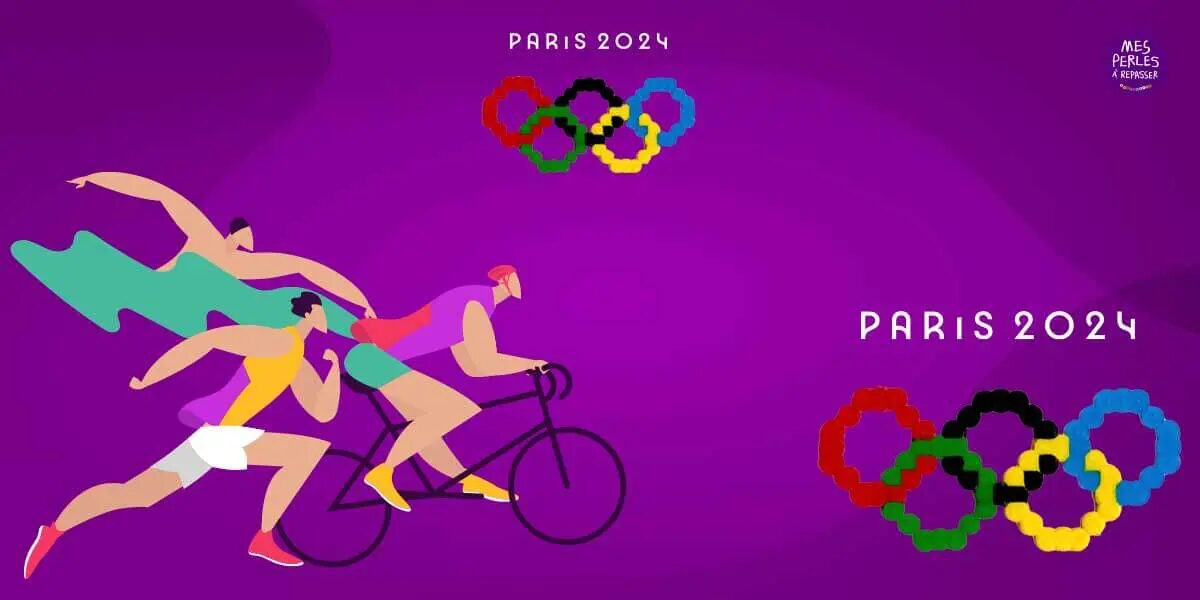 Anneaux olympiques en perles à repasser