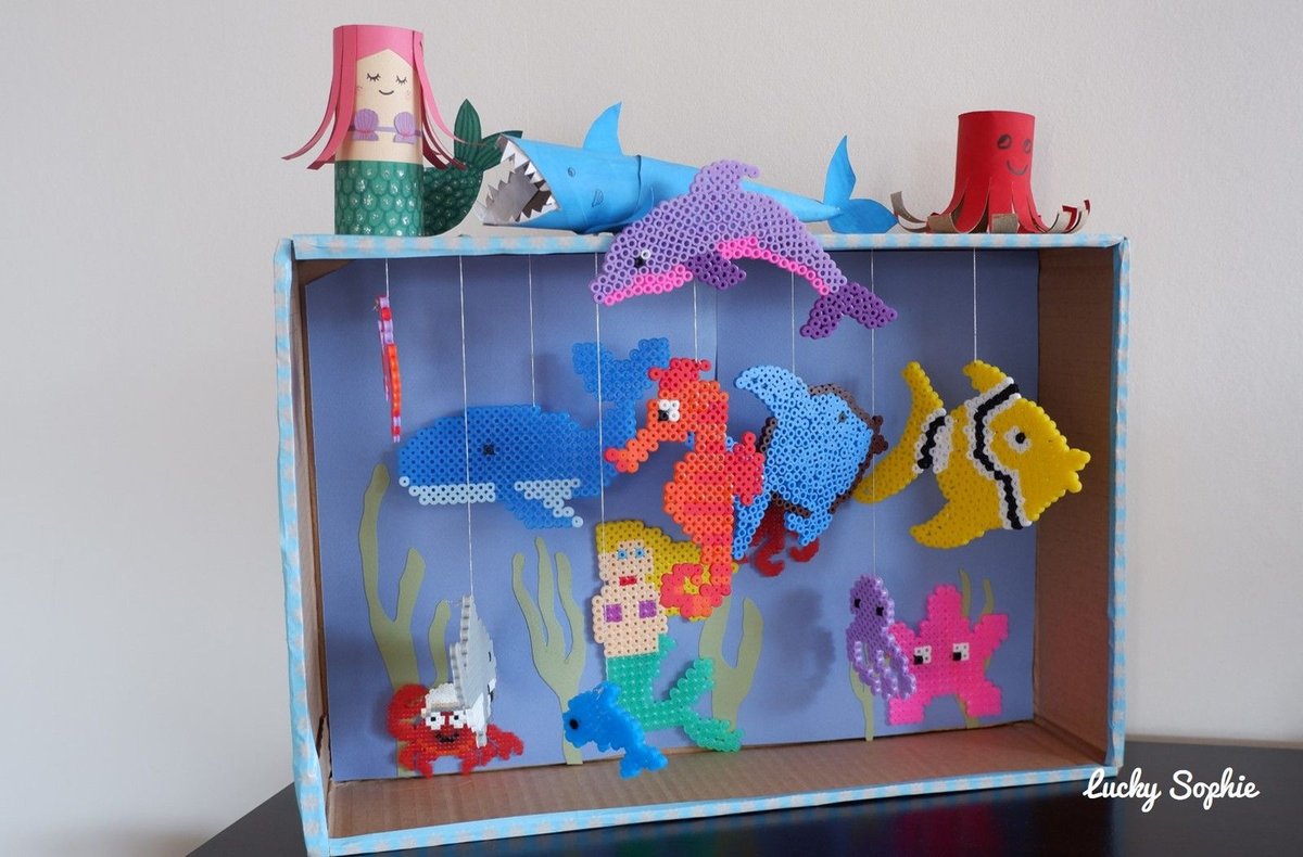 Aquarium en perles a repasser DIY enfant