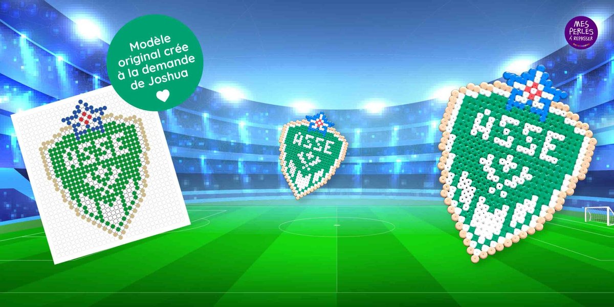 Écusson des Verts de Saint-Étienne en perles à repasser